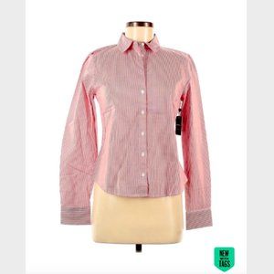WOMENS Forever21 Red Pin-Striped Button-Down Shirt